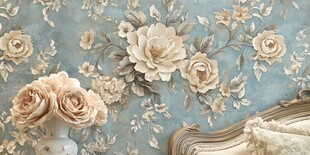 复古花卉墙纸与优雅装饰