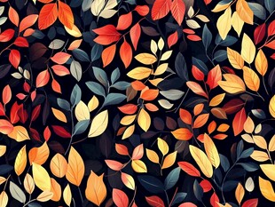 秋日斑斓树叶无缝图案