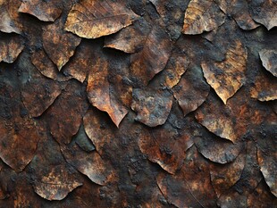 锈迹斑斑的树叶纹理背景