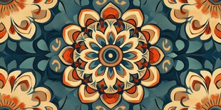 多彩曼陀罗花纹饰图案