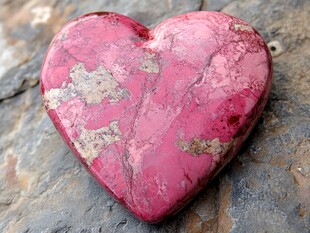 心形粉色矿石摆件