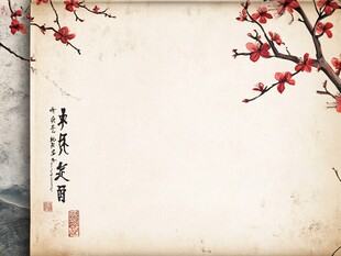 古风红梅背景图