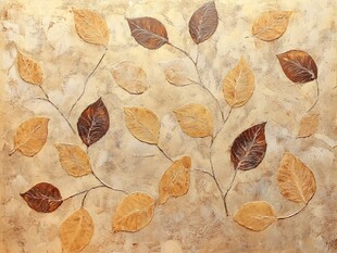 树叶装饰墙绘艺术图案