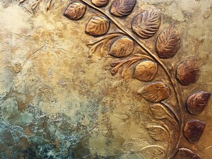 复古叶纹金属质感艺术图案