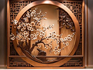 中式木雕梅花艺术装饰