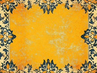 复古花纹黄色背景图案