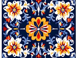 复古花卉图案的精美装饰