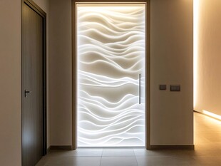 波浪纹理透光门设计展示