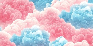 梦幻粉蓝云朵背景图