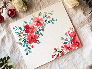 手绘花卉装饰画 清新雅致