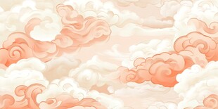 梦幻粉白云海背景图