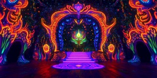 梦幻炫彩的舞台灯光场景