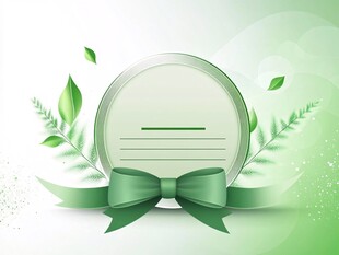 清新绿系圆形装饰标签