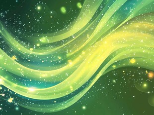 梦幻绿黄渐变光波背景图