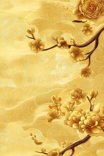 金色繁花绘就中式古韵图景