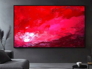 红色抽象挂画 客厅艺术风