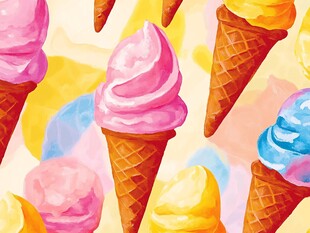 多彩冰淇淋插画