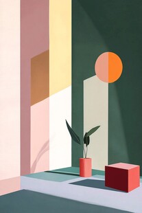 简约室内一角的绿植景致