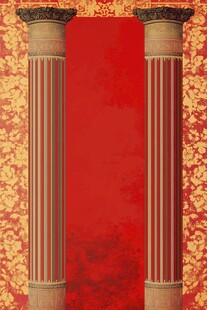 古典红金立柱背景图