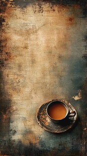 复古风咖啡杯静物图