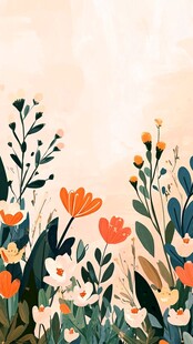 春日烂漫花卉插画