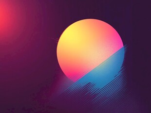 梦幻渐变落日风景插画