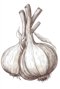 手绘大蒜插画