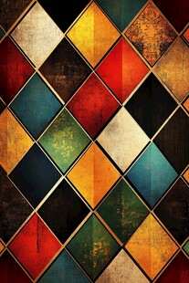 复古菱形拼接纹理背景图