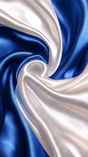 蓝白丝绸的优雅旋绕