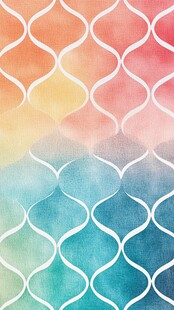 多彩波浪几何图案背景