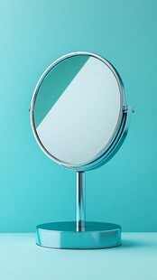 简约台式化妆镜特写