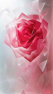 梦幻粉色折纸风玫瑰花