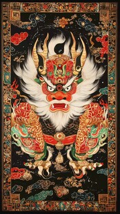 传统瑞兽麒麟精美图案