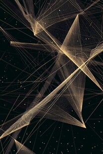 金色线条交织的梦幻星空