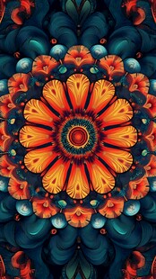 绚丽曼陀罗花纹艺术图案