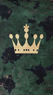 复古绿底上的金色皇冠图案