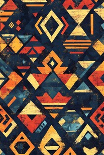 民族风几何图案无缝背景