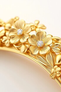 金镶钻花卉精美饰品