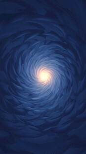 深邃蓝色旋涡中心的亮光