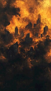 末日城市火海景象