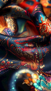 绚丽多彩的复古风丝绸面料