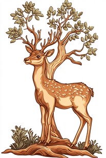 树下的优雅小鹿