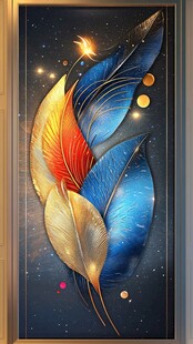 梦幻炫彩羽毛装饰画