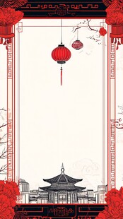 中式古风节日装饰背景图