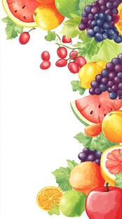 缤纷水果创意边框图案
