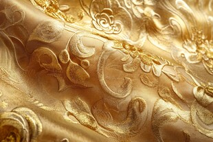 金色奢华花纹绸缎面料