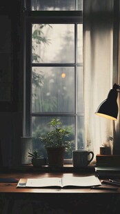 窗边静谧角落的阅读时光
