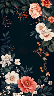 复古花卉边框装饰图案