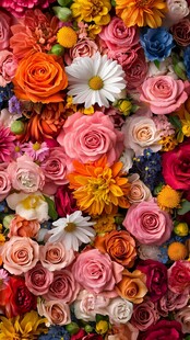 缤纷多彩鲜花组合画面