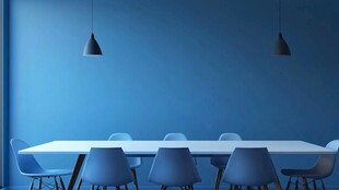 蓝色系简约风会议室场景